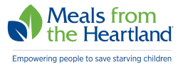Logo for hunger relief non-profit Meals from the Heartland with the tag line Empowering people to save starving children