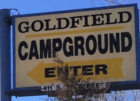 Goldfield RV Park sign