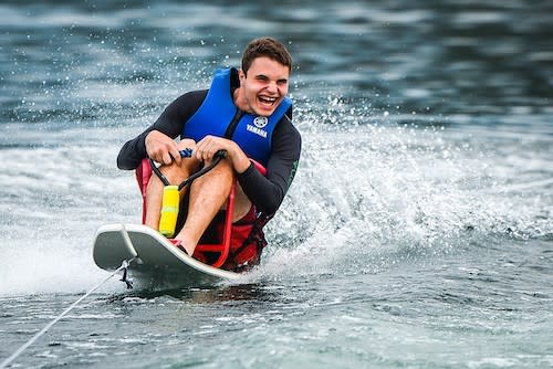 participant on water sit ski