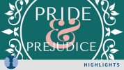 Pride and Prejudice with a blue reflections highlight logo in the bottom left corner