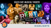 Collage of the cast of Rent, playing at South Bay Musical Theatre