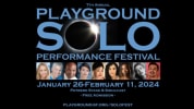 Headshots of 9 performers of varying race, age, and gender beneath text that reads "7th Annual PlayGround Solo Performance Fe