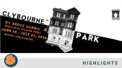 Clybourne Park show graphic with homegrown achievement badge