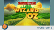 This image shows a promotional graphic for Cinnabar Theater's Young Rep production of The Wizard of Oz. The title is written