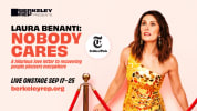 Left-hand text reads: Laura Benanti: Nobody Cares A hilarious love letter to recovering people pleasers everywhere. Live onst