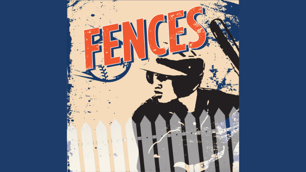 Baseball player with the word Fences and an image of a fence.