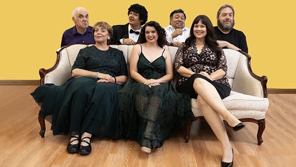 The cast of Comedy of Tenors on a couch