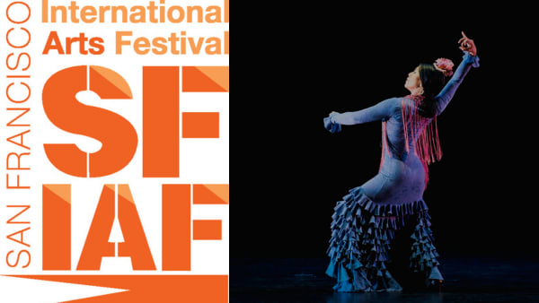 San Francisco International Arts Festival flamenco dancer in blue dress
