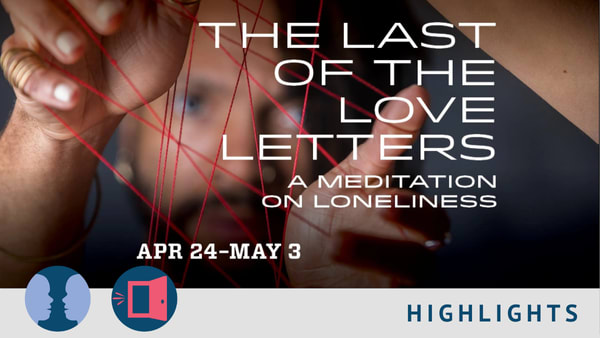 Close-up of hands weaving red string, promoting Crowded Fire Theater’s play “The Last of the Love Letters” by Ngozi Anaywu