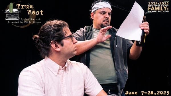 Two brothers, one forcing his way into the others life, now collaborating on a screenplay. Show logo and show dates listes in