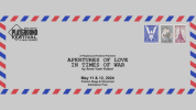 Image is a World War Two Era envelope that reads APERTURES OF LOVE IN TIMES OF WAR