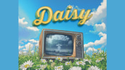 A retro television sitting is a field of daisy with a whimsical title treatment of the title, Daisy (yellow with black outlin