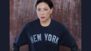 Tina D'Elia in a New York sweatshirt