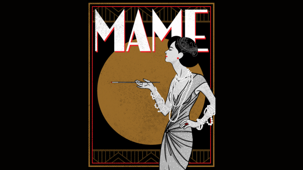 Mame poster featuring an elegant woman smoking