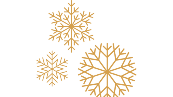 gold snowflakes on a white background