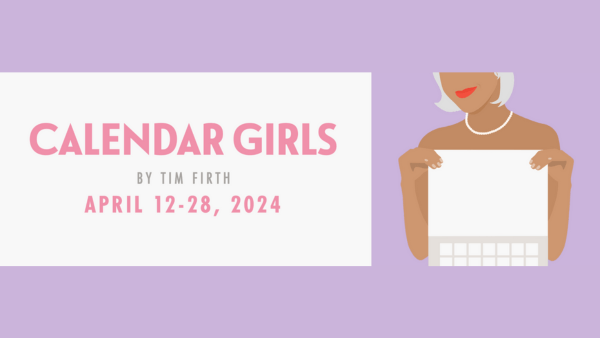 Graphic of woman with blonde hair holding up a calendar.