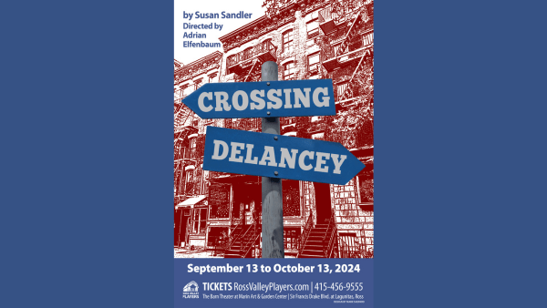 Street sign reads Crossing Delancey in front of Lower East Side apartment buildings