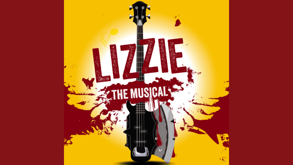 Lizzie: The Musical with an image of a guitar with the lower part showing an axe blade.