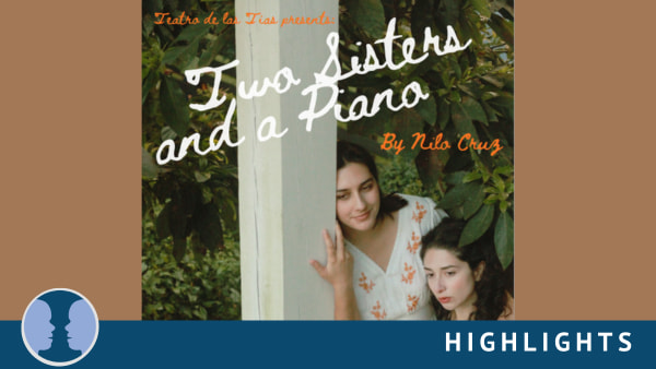 Two embracing women sit on a balcony. One is reading a letter and another is looking hopefully into the distance.