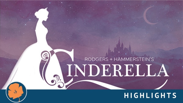 Purple background with a sliver of a moon and the outline of a caste in the distance, with a white silohuette of a woman wear