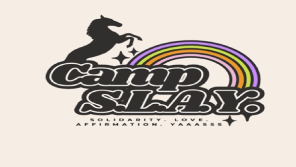 A horse on its hind legs with a rainbow