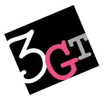 Box shaped Logo with number 3 and letters G T