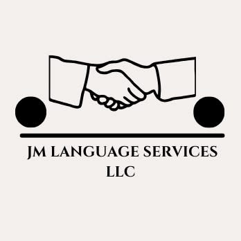 JM Language Services LLC written below the hands of two people shaking hands.