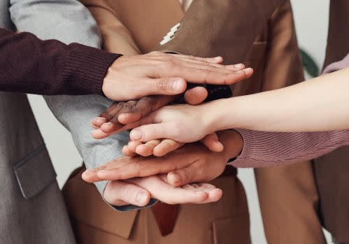 Stacked hands