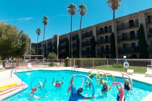 Photo of seniors doing water aerobics at Fellowship Square senior living in Tucson