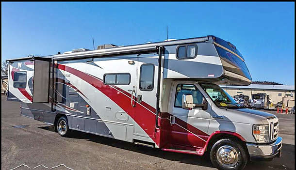 Class C Motorhome Rental Red/Silver