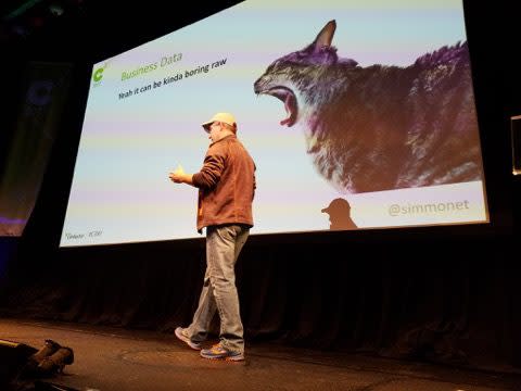 Grant Simmons presenting Content Strategy about cats