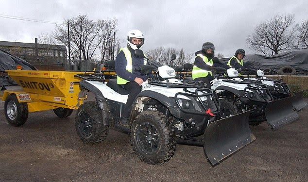 ATV snow plow fleet for snow removal in Chilliwack and Abbotsford
