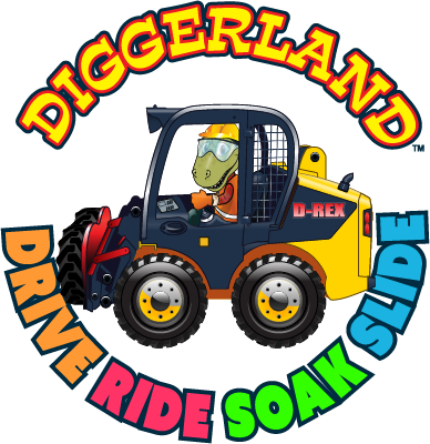 Diggerland circular logo-Drive, Ride, Soak, Slide