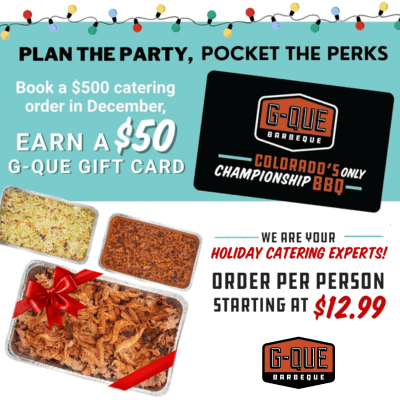 $50 G-Que Gift Card with Catering booking of $500+