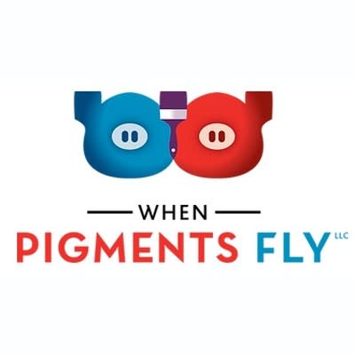WHEN PIGMENTS FLY LOGO BAINBRIDGE ISLAND