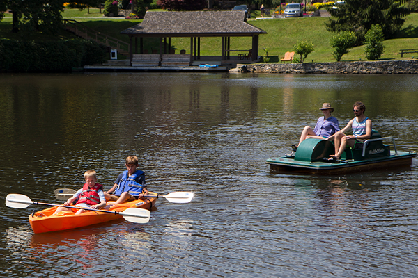 paddle boats and kayaks