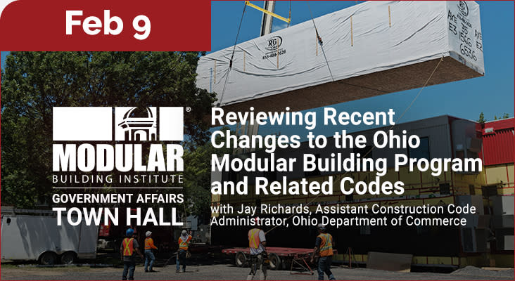 Modular Building Institute Government Affairs virtual town hall, February 9, 2023