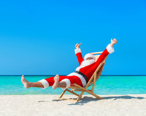 santa at the beach