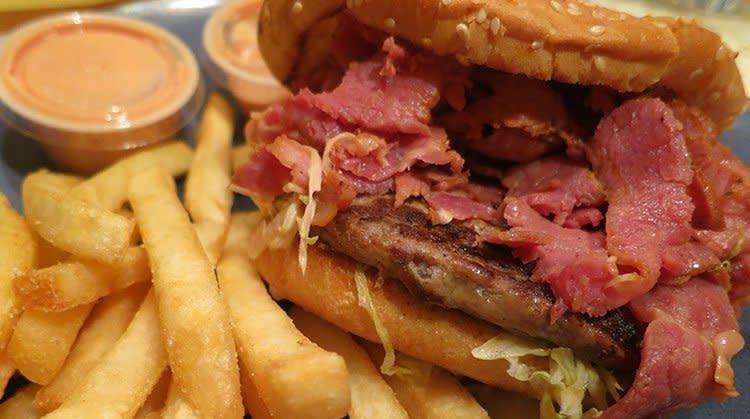 Pastrami Burger with Fries