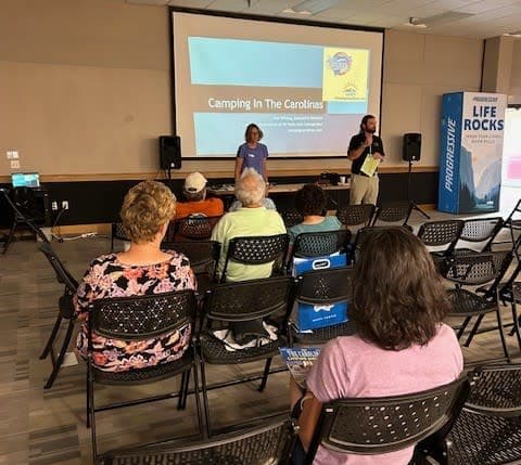 CARVC staff present information to RV show attendees