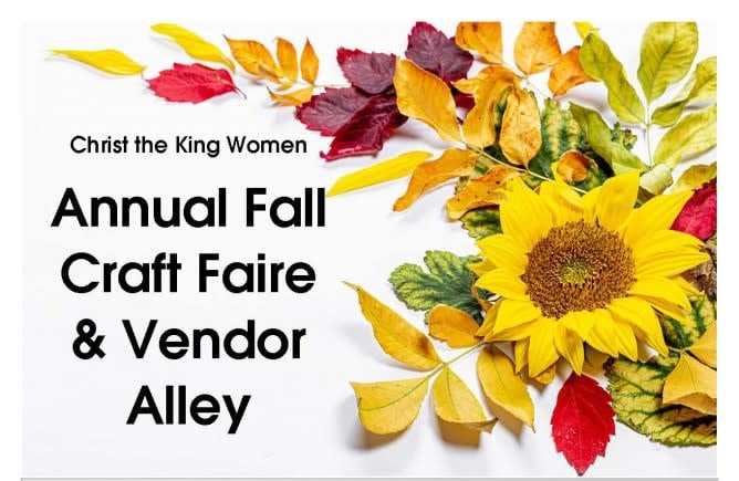 Craft Faire SAT, OCT 16th 8am-1:30pm at Christ the King Church