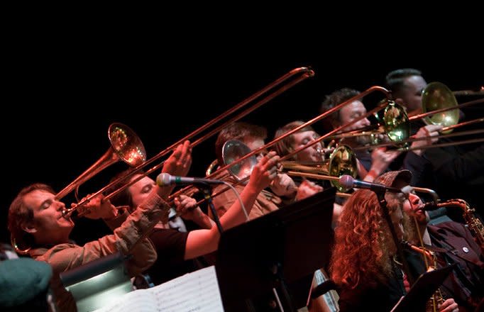 Picture of the Realistic Orchestra trombone section.