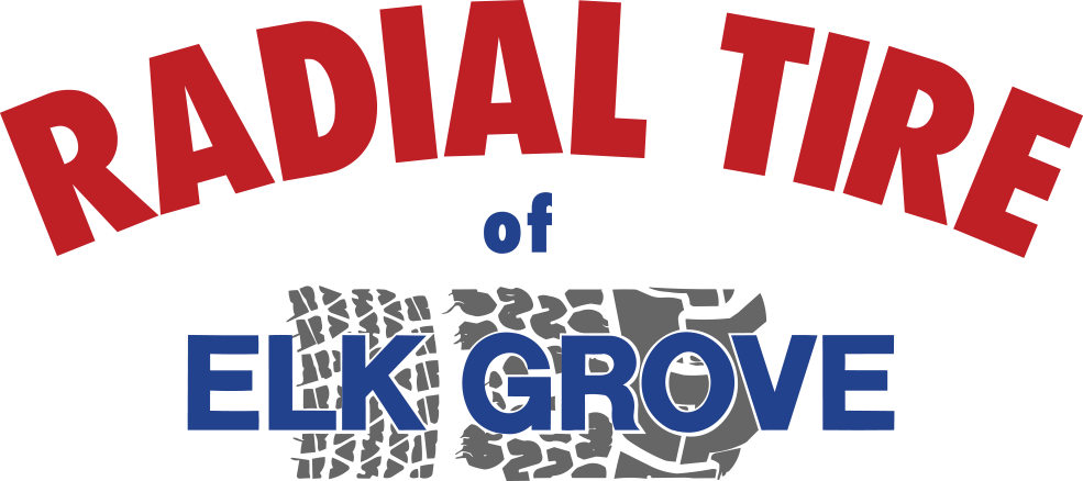 Radial Tire of Elk Grove logo in red and blue writing
