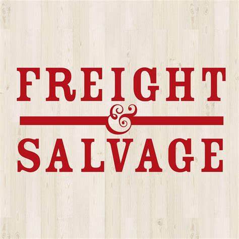 Red text on wood background Freight and Salvage