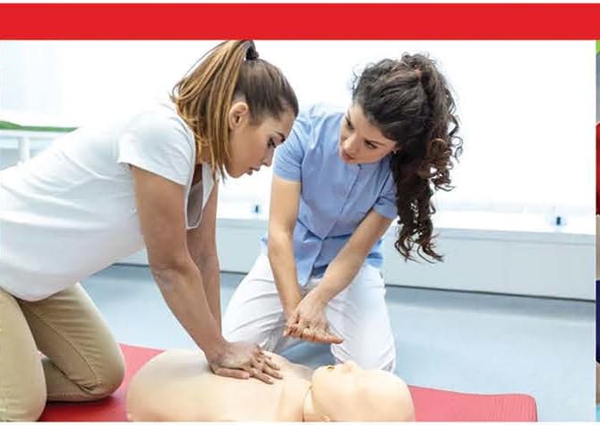 CPR students training