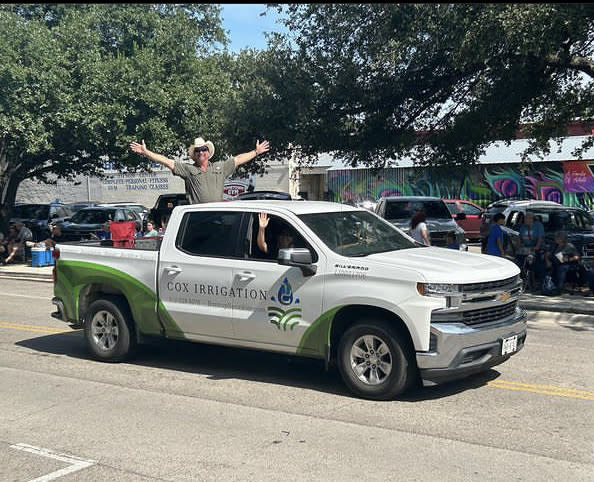 Cox Irrigation truck in Bastrop parade