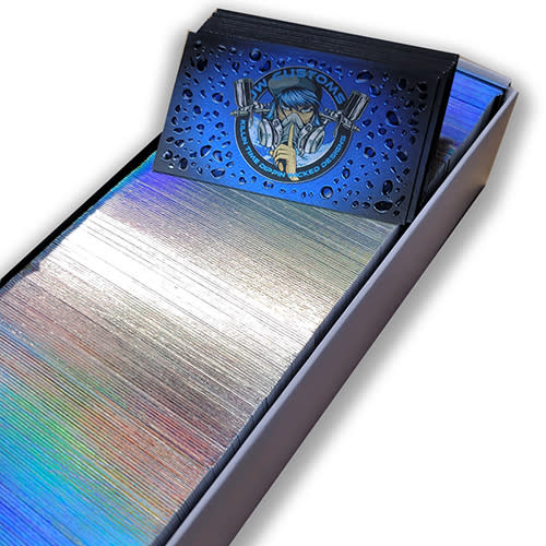 Rainbow Silver Foil Edged Business Cards by Page by Page Graphic Design, LLC