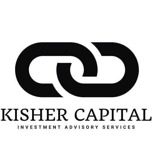 Kisher Capital Logo with white background and a larger lock icon.