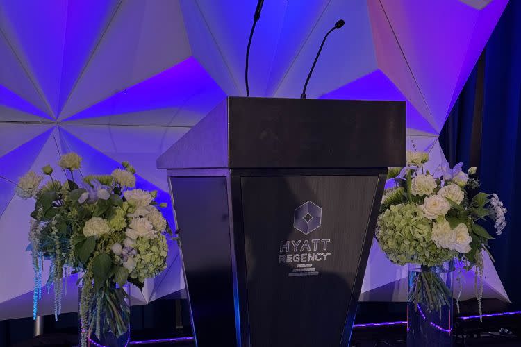 Corporate event floral arrangements by Kvetka Flower at Hyatt Regency Portland