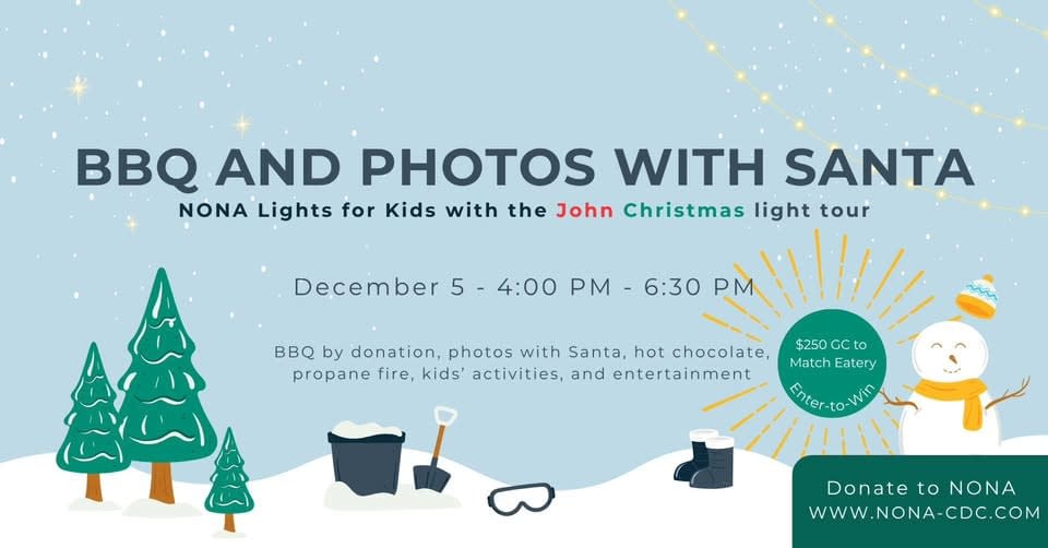 NONA Lights for Kids BBQ and Santa Photos